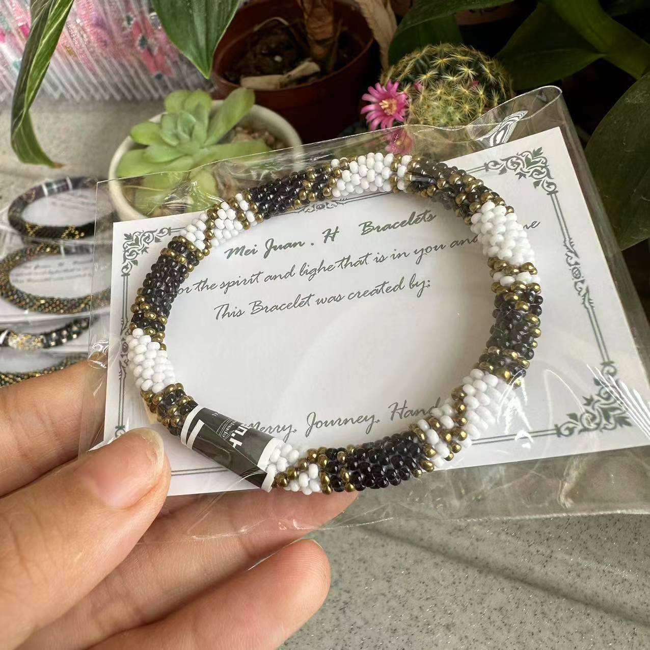 Wholesale Nepalese Hand-woven Japanese Essential Oil Diffuser Bohemian Beaded Bracelet